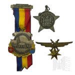 Badge Set: U.S. Police Badge, March of La Ferrere 1969 (France), USSR Military Aviation Badge.