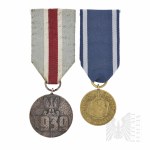 PRL Set of Two Medals Defense War Medal and Medal for the Oder, Neisse and Baltic Sea Ribbon Copies.