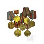 USSR - Collection of Soviet Medals: Thirtieth Anniversary Medal of Victory in the Great Patriotic War 1941-1945, 70 Years of the Armed Forces of the USSR and Others.