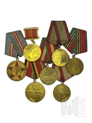 USSR - Collection of Soviet Medals: Thirtieth Anniversary Medal of Victory in the Great Patriotic War 1941-1945, 70 Years of the Armed Forces of the USSR and Others.