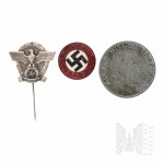 Third Reich - Two Pins and a Commemorative Coin, COPY.