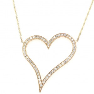 6.60 GR GOLD CHOKER WITH DIAMOND HEART - RS11204