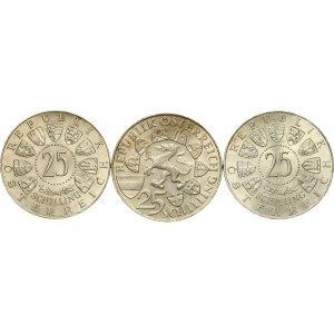 Austria 25 Schilling 1959-1961 Lot of 3 coins