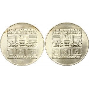 Austria 100 Schilling 1975 Lot of 2 coins
