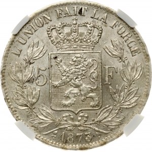 Belgium 5 Francs 1873 NGC MS 61