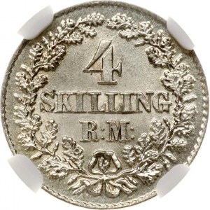 Dania 4 Skilling 1856 VS NGC AU 58