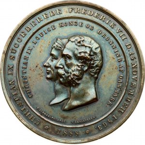 Medaglia della Danimarca 1888 per commemorare il Giubileo d'Argento