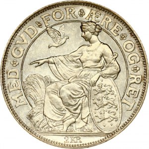 Denmark 2 Kroner 1903 P GJ Anniversary of Reign