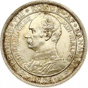 Danimarca 2 corone 1906 VBP GJ Morte di Cristiano IX