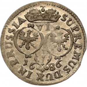Germania Brandeburgo-Prussia 6 Groscher 1686 BA