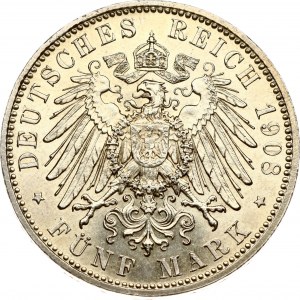 Germany Bavaria 5 Mark 1908 D
