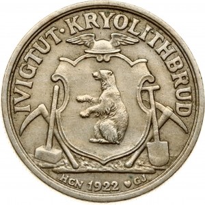 Grónsko 10 korun 1922 (1926) Ivigtut Cryolite Mining