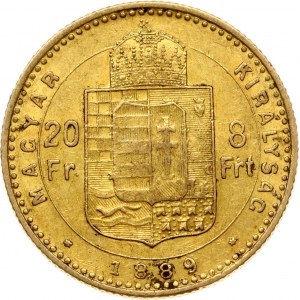 Hungary 20 Francs / 8 Forint 1889 KB