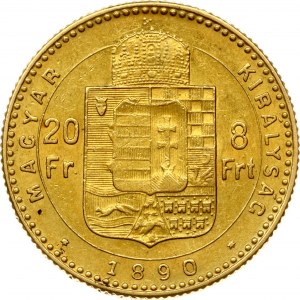 Hungary 20 Francs / 8 Forint 1890 KB