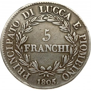 Italien Lucca 5 Franchi 1805