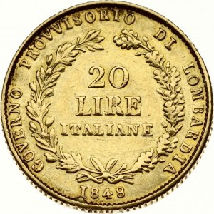 Taliansko Lombardia 20 Lire 1848 M