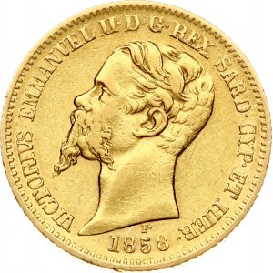 Italy Sardinia 20 Lire 1858 P