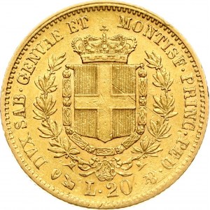 Italy Sardinia 20 Lire 1858 P