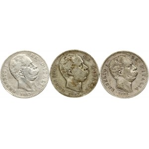 Italien 2 Lire 1881-1887 R Lot von 3 Münzen