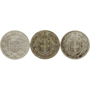 Italien 2 Lire 1881-1887 R Lot von 3 Münzen