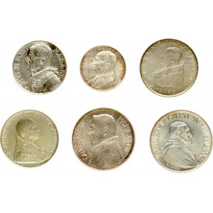 Italien Vatikanstadt 5 - 1000 Lire 1934-1982 Päpste des XX Jahrhunderts Satz Los von 6 Münzen