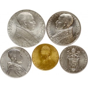 Italia Città del Vaticano 1 - 100 Lire 1950 Giubileo Set di 5 monete