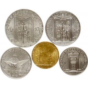 Italia Città del Vaticano 1 - 100 Lire 1950 Giubileo Set di 5 monete