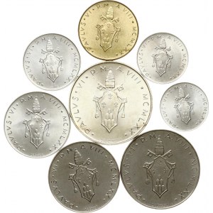 Italia Città del Vaticano 1 - 500 Lire 1970 Set di 8 monete