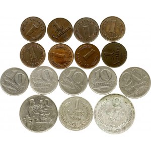 Lettland 1 Santims - 2 Lati (1922-1939) Lot von 16 Münzen