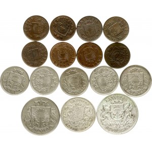 Lettland 1 Santims - 2 Lati (1922-1939) Lot von 16 Münzen