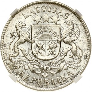 Latvia 2 Lati 1925 NGC MS 64