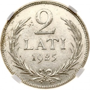 Lettonie 2 Lati 1925 NGC MS 63