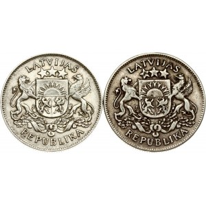 Lettland 2 Lati 1925 &amp; 1926 Lot von 2 Münzen
