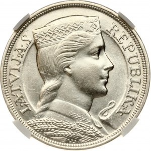Latvia 5 Lati 1929 NGC AU 58