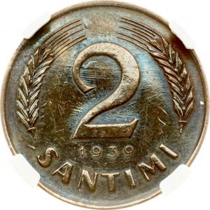Latvia 2 Santimi 1939 NGC UNC DETAILS