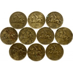 Lithuania 5 Centai 1925 Lot of 10 Coins
