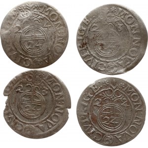 Livonia Swedish Poltorak 1623-1624 Riga Lot of 4 coins