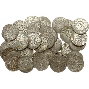 Livonia Swedish Solidus 1654-1560 Lot of 37 coins