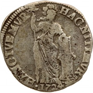 Netherlands Overijssel 1 Gulden 1724
