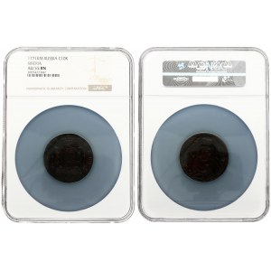 Russia Siberian 10 Kopecks 1771 КМ NGC AU 55 BN