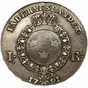 Švédsko Riksdaler 1791 OL