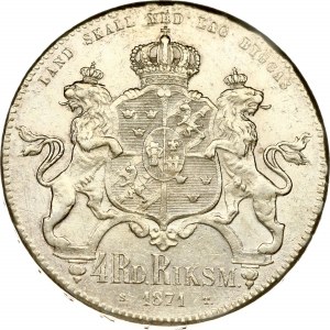 Švédsko 4 Riksdaler 1871 LA ST