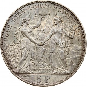 Switzerland 5 Francs 1876 Lausanne Shooting Festival