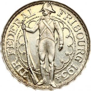 Suisse 5 Francs 1934 B Festival de tir de Fribourg