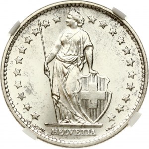 Switzerland 2 Francs 1965 B Helvetia standing NGC MS 64