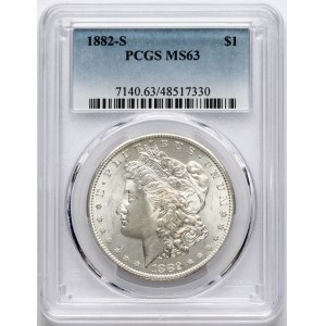 USA Morgan Dollar 1882 S PCGS MS 63