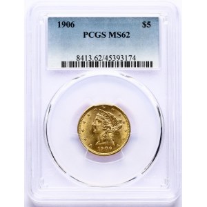 USA 5 Dollars 1906 PCGS MS 62