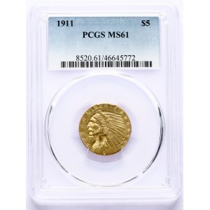 USA 5 Dollari 1911 PCGS MS 61