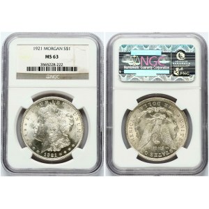 USA Morgan Dollar 1921 NGC MS 63