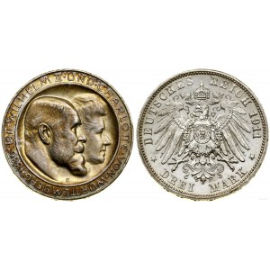 Niemcy, 3 marki, 1911 F, Stuttgart